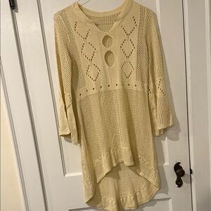 Elegant Beige Knit Sweater Dress
